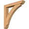 Ekena Millwork Thorton Slat Smooth Bracket w/ Offset Brace, Western Red Cedar, 5 1/2"W x 32"D x 32"H BKT0604X32X32THR06SWR - alternate 1